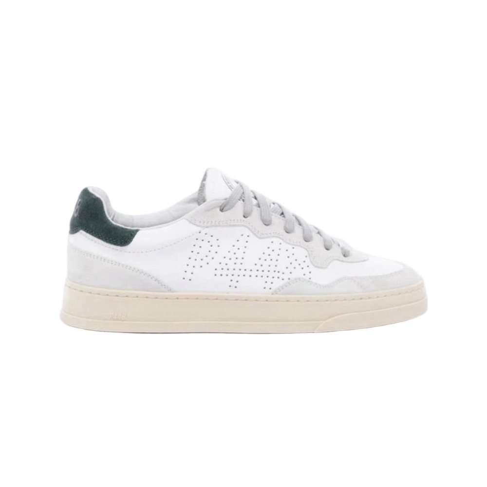 P448 Bali White Green Leather Low Top Sneakers Size 37 Italy NWT